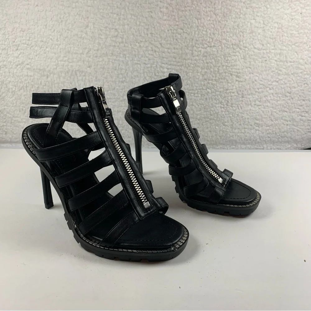 Women's DKNY Ralina‎ Caged Strappy High Heel Sandals Black shoes 8.5 NWOB 7311